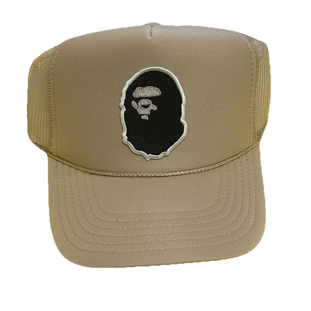 BAPE X OTTO Beige khaki VINTAGE TRUCKER HAT CAP NWOT UNISEX NEW